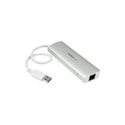 StarTech.com Hub USB 3.0 portable a 3 ports avec Gigabit Ethernet - Concentrateur USB 3.0 GbE avec boÃ®tier en aluminium et cable integre - concentrateur (hub) - 3 ports