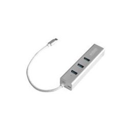 Urban Factory Compact USB-C Compact Station: Input USB-C, Output 3x USB 3.0, LAN and micro USB for power delivery - station d'accueil - USB-C