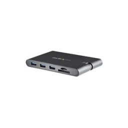 StarTech.com USB C Multiport Adapter, USB Type-C Mini Dock with HDMI 4K or 1080p VGA Video, 100W PD Passthrough, 3x USB 3.0, Gigabit Ethernet, SD MicroSD Card Reader, USB 3.0 Adapter - USB C HDMI Travel Dock (DKT30CHVSCPD) - station d'accueil - USB-C -