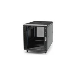 StarTech.com 15U 19 Server Rack Cabinet, 4 Post Adjustable Depth (6-32) Locking Knock Down Network/Computer Equipment Enclosure, Mobile with Glass Door Casters, HP ProLiant ThinkServer - 15U Knock Down Rack (RK1536BKF) - rack - 15U