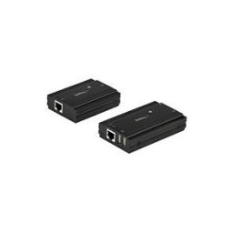 StarTech.com Hub USB 2.0 sur Cable Ethernet CAT5e/CAT6 Unique (RJ45) - 4 Ports - 100m - Concentrateur Extension USB - Boitier Metal - Alimentation Externe - 480 Mbps (USB2004EXT100) - cable de rallonge USB - USB 2.0