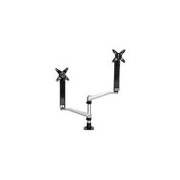 StarTech.com Support de bureau pour 2 ecrans avec bras articules - Multidirectionnel - Empilable - Installation sans outil kit de montage - pleine action - pour ecran LCD - noir, argent
