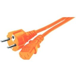 MCAD Cordon d'alimentation PC CEE7 droit / C13 orange - 1,8 m