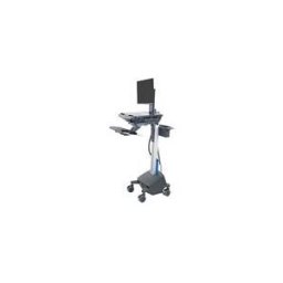 Ergotron chariot - architecture ouverte - pour ecran LCD/clavier/souris/processeur/ordinateur portable/lecteur de codes a barres - avec pivot LCD, alimentation LiFe, UE - gris fonce - Conformite TAA