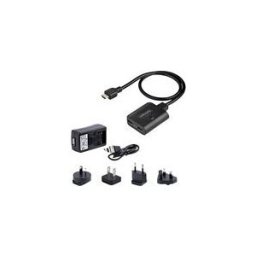 StarTech.com 2-Port HDMI Splitter, 4K 60Hz HDMI 2.0 Video, 4K HDMI Splitter 1 In 2 Out, 1x2 HDMI Display/Output Splitter, HDR/HDCP - 20in (50cm) Built-in HDMI Cable, Powered via USB or Included Power Supply (HDMI-SPLITTER-4K60UP) - repartiteur video/audio