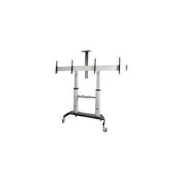 StarTech.com Dual TV Cart for 37-60in VESA TVs up to 110lb (50kg) each, Height Adjustable TV Mount, Mobile Display Cart w/ Webcam Equipment Shelves, Lockable Casters, TV Cart on Wheels - Rolling TV Stand (STNDMTVDUO) chariot - pour 2 moniteurs / moniteu
