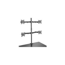 Lindy Quad Display Bracket w/ Pole Desk Clamp kit de montage - bras reglable - pour 4 moniteurs - noir