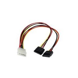 StarTech.com Cable d'Alimentation Adaptateur en Y Molex vers Double SATA - 30 cm - 1x LP4 Male - 2x SATA Power Receptacle - adaptateur secteur - alimentation interne 4 plots pour alimentation SATA