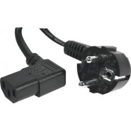 MCAD Cordon d'alimentation PC CEE7 / C13 coude noir - 3,0 m