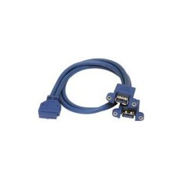 StarTech.com Cable USB 3.0 2Â ports monte sur panneau â Cable USB A vers adaptateur carte mere F/F - cable interne USB vers externe - USB type A pour IDC 20 broches - 50 cm