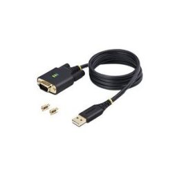 StarTech.com 3ft (1m) USB to Serial Adapter Cable, Interchangeable DB9 Screws/Nuts, COM Retention, USB-A to DB9 RS232, FTDI IC, Level-4 ESD Protection, Windows/macOS/ChromeOS/Linux - Rugged TPE Construction (1P3FFCB-USB-SERIAL) - cable USB / serie - USB p