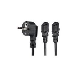 StarTech.com Cable d'alimentation PC - Cordon secteur en Y Schuko vers C13 de 2 m - Prise europeenne vers 2x C13 - cable d'alimentation - power CEE 7/7 pour power IEC 60320 C13 - 2 m