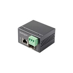 StarTech.com Convertisseur Fibre RJ45 PoE+ Industriel 30W - SFP vers RJ45 - Gigabit Fibre Optique Mono Mode/Multi Mode vers Cuivre - Mini BoÃ®tier IP-30 Durable / -40 a +75Â°C (IMC1GSFP30W) - convertisseur de media a fibre optique - 10Mb LAN, 100Mb LAN, 1