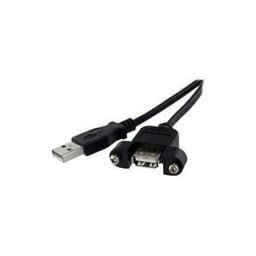 StarTech.com Cable USB 2.0 a montage sur panneau de 60cm - Rallonge USB monte sur goulotte - Cordon USB A vers A - F/M - Noir - rallonge de cable USB - USB pour USB - 60 cm