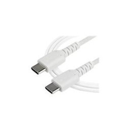 StarTech.com Cable de Chargement USB-C 2m - Cordon de Chargement USB 2.0 Type C vers USB-C pour PC Portable - Gaine TPE Fibre Aramide M/M 60W Blanc - Samsung S10 S20 iPad Pro MS Surface (RUSB2CC2MW) - Cable USB de type-C - 24 pin USB-C pour 24 pin USB-C -