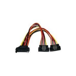 StarTech.com Cable repartiteur en Y d'alimentation SATA vers 2x SATA avec verrouillage - 15 cm - Cable doubleur alimentation SATA - repartiteur d'alimentation - alimentation SATA pour alimentation SATA - 15.24 cm