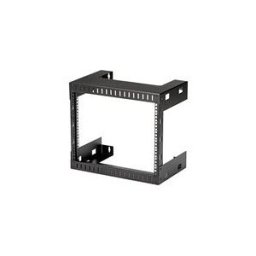 StarTech.com 8U 19 Wall Mount Network Rack - 12 Deep 2 Post Open Frame Server Room Rack for Data/AV/IT/Computer Equipment/Patch Panel with Cage Nuts Screws 135lb Capacity, Black (RK812WALLO) - rack - 8U