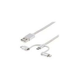 StarTech.com Cable USB multi connecteur de 1 m - Lightning, USB-C, Micro USB (LTCUB1MGR) - cable USB - 1 m