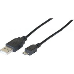 MCAD Cordon eco USB 2.0 A / MICRO B noir - 1 m