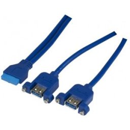 MCAD 2 ports USB 3.0 Type A pour chassis - Carte Mere DIP 19 pts