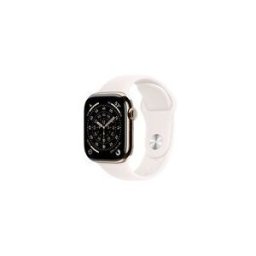 Apple Watch Series 11 (GPS + Cellular) - titane dore - montre intelligente avec bande sport - blush leger - 64 Go