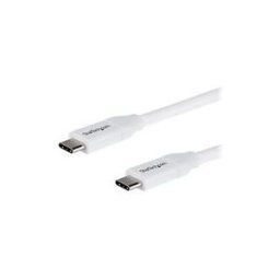 StarTech.com Cable USB-C vers USB-C avec Power Delivery 5A de 2 m - Cordon USB 2.0 Type-C certifie USB-IF - Blanc - Cable USB de type-C - 24 pin USB-C pour 24 pin USB-C - 2 m