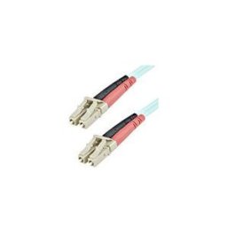 StarTech.com 1m (3ft) LC/UPC to LC/UPC OM3 Multimode Fiber Optic Cable, Full Duplex 50/125aÂµm Zipcord Fiber Cable, 100G Networks, LOMMF/VCSEL, <0.3dB Low Insertion Loss - LSZH Fiber Patch Cord - cordon de raccordement - 1 m - turquoise