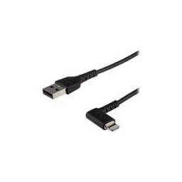 StarTech.com Cable USB-A vers Lightning Noir Robuste 2m Coude a 90Â° - Cable de Charge/Synchronisation USB Type A vers Lightning en Fibre Aramide Resistante - Apple MFi - iPhone (RUSBLTMM2MBR) - cable Lightning - Lightning / USB - 2 m