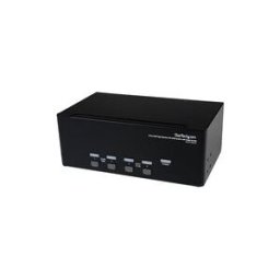 StarTech.com Switch Commutateur KVM USB 4 ports Sortie Video DVI et Audio HUB USB 2.0 3 Ecrans Clavier Souris - commutateur ecran-clavier-souris/audio/USB - 4 ports