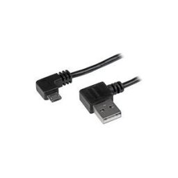 StarTech.com Cable USB A vers Micro B de 2 m avec connecteurs coudes a angle droit - Cordon Micro USB - M/M - Noir - cable USB - Micro-USB de type B pour USB - 2 m