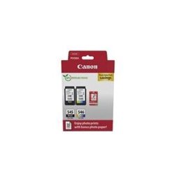 Canon PG-545 / CL-546 Value Pack - pack de 2 - noir, couleur (cyan, magenta, jaune) - original - jeu de papier / cartouche d'encre