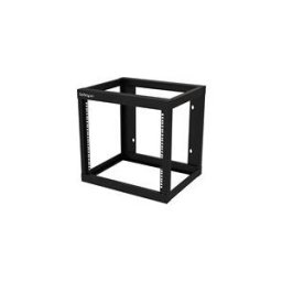 StarTech.com 9U 19 Wall Mount Network Rack 17 Deep 2 Post Open Frame for Server Room/Data/AV/IT/Communication/Computer Equipment/Patch Panel w/ Cage Nuts/Screws Hook/Loop 175lb Capacity - Wallmount Server Rack (RK919WALLO) - rack - 9U