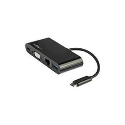 StarTech.com Adaptateur multiport USB-C pour ordinateur portable - VGA, USB 3.0, GbE et Power Delivery 60W - Hub USB-C pour PC portable - station d'accueil - USB-C - VGA - 1GbE