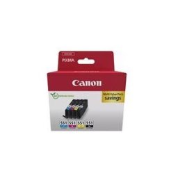Canon CLI-551 BK/C/M/Y Multipack - pack de 4 - noir, jaune, cyan, magenta - original - reservoir d'encre