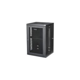 StarTech.com 18U 19 Wall Mount Network Cabinet, 16 Deep Hinged Locking IT Network Switch Depth Enclosure, Assembled Vented Computer Equipment Data Rack with Shelf Flexible Side Panels - 18U Vented Cabinet (RK1820WALHM) - armoire de rack - 18U