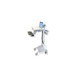 Ergotron EMR Laptop Cart, SLA Powered chariot - pour ordinateur portable/clavier/souris/lecteur de codes a barres/processeur - gris, blanc, aluminium poli