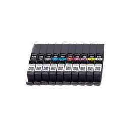 Canon PFI-MBK/PBK/CO/GY/R/C/M/Y/PC/PM 10 Ink Cartridge Multipack - pack de 10 - gris, jaune, cyan, magenta, rouge, noir mat, photo noire, photo cyan, photo magenta, optimiseur de couleurs - original - reservoir d'encre
