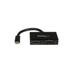 StarTech.com Adaptateur audio / video de voyage - Convertisseur 2-en-1 Mini DisplayPort vers HDMI ou VGA - 1920x1200 / 1080p - convertisseur video - noir