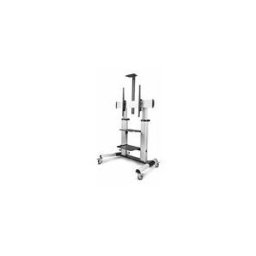 StarTech.com Rolling TV Cart/Stand On Wheels, Up to 100inch/220lb Screens chariot - pour ecran plat - noir, argent
