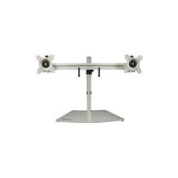 StarTech.com Bras pour ecran PC double affichage a fixation horizontale - Moniteurs VESA jusqu'a 24 - Aluminium - Reglable (ARMDUOSS) pied - pour 2 moniteurs - noir, argent