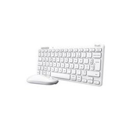 Trust Lyra - ensemble clavier et souris - multi-appareil compact - AZERTY - Francais - blanc Peripherique d'entree