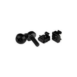 StarTech.com 50 Pack 10-32 Server Rack Cage Nuts and Screws with Washers, Rack Mount Hardware Kit, Network/IT Equipment Cabinet Clip/Captive Nuts Bolts for Square Rack Holes, Black, TAA - 50-Pk 10-32 Cage Nuts (CABSCREW1032) - kit de vis pour rack
