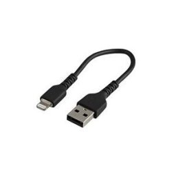 StarTech.com 15cm(6 in) Durable Black USB-A to Lightning Cable, Heavy Duty Rugged Aramid Fiber USB Type A to Lightning Charger/Sync Power Cord, Apple MFi Certified iPad/iPhone 12 Pro Max - iPhone 7/8/11/11 Pro (RUSBLTMM15CMB) - cable Lightning - Lightning