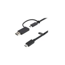 StarTech.com Cable USB-C avec Adaptateur USB-A 1m - Cable Hybride 2-en-1 USB C avec USB-A - USB-C vers USB-C (10Gbps/100W PD) - USB-A vers USB-C (5Gbps) - Ideal pour Dock Hybride (USBCCADP) - Cable USB de type-C - 24 pin USB-C pour 24 pin USB-C - 1 m