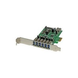 StarTech.com Carte contrÃ´leur PCI Express a 7 ports USB 3.0 - 6 externes 1 interne - Adaptateur PCIe USB avec UASP et alimentation SATA - adaptateur USB - PCIe 2.0