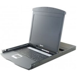 Dexlan console lcd 19 dual rail kvm 8P VGA/PS2-USB + cables