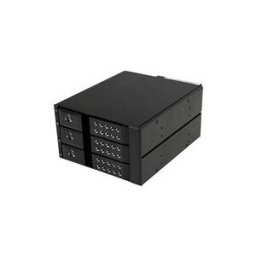 StarTech.com Rack Backplane Mobile en Aluminum Sans Tiroir pour 3 Disque Dur SAS II/SATA III 6Gbps, Hot Swap avec Ventilateur et Serrure - Rack de stockage mobile