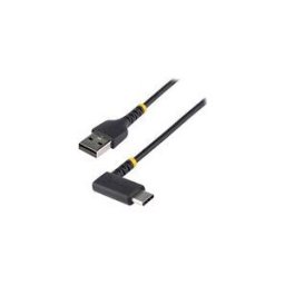 StarTech.com 6ft (2m) USB A to C Charging Cable Right Angle, Heavy Duty Fast Charge USB-C Cable, USB 2.0 A to Type-C, Durable and Rugged Aramid Fiber, 3A, S20/iPad/Pixel - High Quality USB Charging Cord (R2ACR-2M-USB-CABLE) - Cable USB de type-C - USB pou