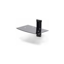 StarTech.com Floating Wall-Mounted AV Shelf, Adjustable Height Shelf For Under TV, Organize A/V Equipment On Black Tempered Glass Shelf etagere - pour composants audio/video - noir