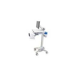 Ergotron chariot - pour ecran LCD/clavier/souris/lecteur de codes a barres/processeur - gris, blanc, aluminium poli